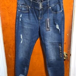 Torrid Premium NWT 18S Jeggings, Distressed Denim
